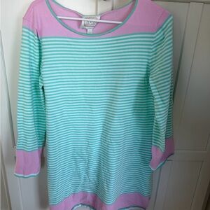 Sail to Sable Mint and Pink Striped knit dress